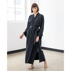 Sustainably made using biodegradable, PETA-Approved vegan silk, this classic fit features a wrap front silhouette with a matching detachable sash, voluminous wide sleeves, and slits on each side - designed and cut to beautifully fit all sizes. This effortlessly chic robe can be worn in the house, by the pool, or dressed up for any occasion. This is a robe you’ll want to live in! Eider & Ivory™ | Eider & Ivory™ Women’s Kimono Robe Noir Polyester in Black | One Size Fits All | Wayfair Wide Sleeves, Peta, The Pool, One Size Fits All, Biodegradable Products, The House, Dress Up, Pool, Silk