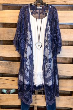 AHB EXCLUSIVE: More Than Just a Friend Lace Kimono - Navy Plus Size Lace Dress, Just A Friend, Plus Size Cardigans, Lace Kimono