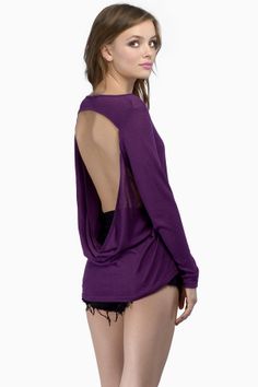 All My Intentions Top Purple Long Sleeve Top, My Intentions, Model Profiles, Purple Outfits, Purple Long Sleeve, Backless Top, Purple Top, Basic Outfits, Basic Tops