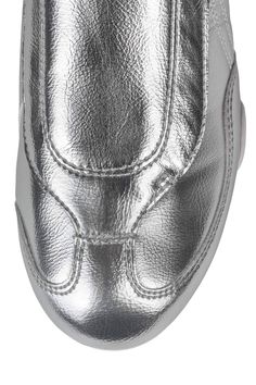 Velcro slip-on sneaker. Fits true to size Measurements taken from a size 7 0.25" Heel, 0.25" Platform Synthetic / Fabric Upper, Fabric / Leather Lining, Synthetic Sole Sneaker Fits, Synthetic Fabric, Jeffrey Campbell, Size 7, Slip On, Heels, Silver, Leather, Fabric