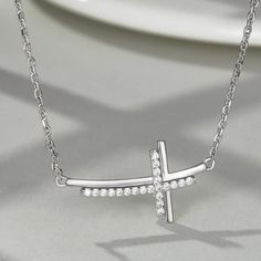 Newbeautiful!! Sideways Double Cross Cz Necklace In Silver. Necklace Has An Extension On The Clasp. Perfect For Yourself Or As A Gift. Very Shiny And Brilliant. Very Unique And Different. Suitable For All Occasions. Suitable For Most Ages. Nwt Elegant Crystal Cross Pendant Necklace, Elegant Silver Cross Necklace, Elegant Rhinestone Cross Pendant Clavicle Necklace, Elegant Rhinestone Cross Necklace On Clavicle Chain, Elegant Crystal Cross Rhinestone Necklace, Elegant Rhinestone Cross Clavicle Necklace, Elegant Crystal Rhinestone Cross Necklace, Diamond White Crystal Cross Necklace, Elegant Cross Necklace With Diamond Accents In Cubic Zirconia