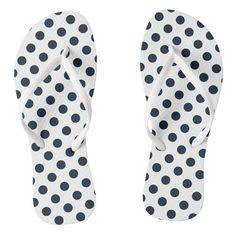 Dark navy blue polka dots Flip Flops, Men's, Size: Womens 5/6 - Mens 4/5, White Footbed Gender: male. Age Group: adult. Poseidon Outfit, Cute Footwear, Personalized Flip Flops, White Flip Flops, Shoes Flip Flops, Women's Flip Flops, Gifts For Wedding, Beach Flip Flops, Custom Personalized Gifts