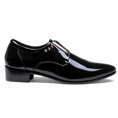 Upper Material: PU Outsole Material: Rubber Insole Material: PU Lining Material: PU Party Dress Shoes With Rubber Sole And Round Toe, Party Dress Shoes With Rubber Sole Slip-on, Party Dress Shoes With Flat Heel In Patent Leather, Party Dress Shoes With Rubber Sole And Slip-on Fit, Party Slip-on Dress Shoes With Rubber Sole, Party Dress Shoes With Pointed Toe In Synthetic, Party Dress Shoes With Rubber Sole And Patent Leather, Party Dress Shoes With Rubber Sole In Patent Leather, Party Patent Leather Dress Shoes With Rubber Sole