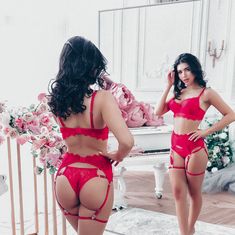 Sexy Lingerie Set for Women - Push-up Bra, Garter Belt, Thong  Seeing you in this set the man will not be able to think about anything else except you. This lingerie set brings huge confidence, sexuality and comfort #lingerie #handmade #sexylingerie Red Lace Lingerie, Newborn Headbands, Plus Size Lingerie, Baby Bows, Handmade Clothes, Etsy Items, Set For Women