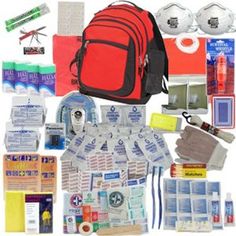 the contents of an emergency kit are neatly organized