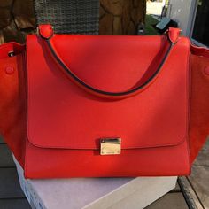 Reposhing This Item I Purchased From @Igdavila. Loved It, But Ready To Rotate For Something New. Questions? Leave A Comment Below! Trapeze Bag, Celine Bags, Leave A Comment, Something New, Dust Bag, Bag Lady, Shoulder Bag, Red, Color