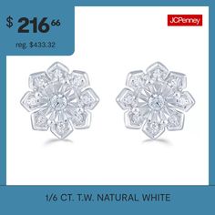 Features: Quick ShipDiamond Clarity: I3Earring Back: PostSetting: PaveShape: FlowerStone Cut: RoundDiamond Color: I-JMetal Color: WhiteEarring Length: 9.4mmEarring Width: 9.4mmRounded Carat Weight: 1/6 Ct. T.w.Care: Wipe CleanStone Type: 18 Natural DiamondAuthenticity: Natural DiamondBirthstone: April BirthstoneEarrings Style: Stud EarringsMetal: Sterling SilverCountry of Origin: Imported Classic White Flower Shape Cluster Earrings, Classic White Flower-shaped Cluster Earrings, White Diamond Flower-shaped Earrings For Anniversary, White Diamond Flower Earrings For Anniversary, White Prong Set Flower Earrings For Formal Occasions, White Flower-shaped Diamond Cluster Earrings, Formal White Flower Earrings With Prong Setting, White Flower Earrings With Prong Setting For Formal Occasions, White Flower Earrings With Diamond Accents For Anniversary