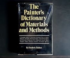 The Painter's Dictionary of Materials and Methods by Frederic Taubes  - Vintage Hardcover Book w/ Dustjacket. First Printing, 1971 The book includes black & white photos and illustrations. The book measures  8.5 x 6 inches. Considerable wear and tear on dust jacket, tape from old repair still present. Book itself is in good shape, pencil mark on inside cover page, old store stamp on inside back cover. No other marks, tears or folds inside. You will receive the book shown in the photos, we do not Mixed Media Collage Artwork, Artist Reference, Top Books To Read, Paint Acrylic, Collage Artwork, Photography Books, Reference Book, Great Paintings, Top Books