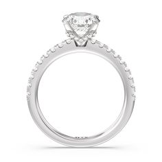 a diamond engagement ring on a white background