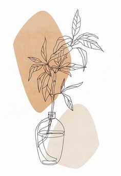 a drawing of a plant in a vase