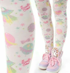 Alien Elf, Pastel Space, Kawaii Space, Uchuu Kei, Space Leggings, Estilo Harajuku, Pastel Outfit