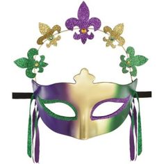 Mardi Gras Masks And Prosthetics, Gold Masks For Mardi Gras Carnival, Gold Mardi Gras Mask Costume Accessories, Feathered Masks For Mardi Gras Masquerade, Feathered Masquerade Mask For Mardi Gras, Black And Gold Mardi Gras Mask, Multicolor Eye Mask For Mardi Gras, Purple Masquerade Mask For Mardi Gras, Gold Mardi Gras Masquerade Eye Mask