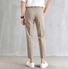 Brand Name: NuktyMaterial: PolyesterApplicable Season: springStyle: CasualApplicable Scene: DailyModel Number: Suit pantsGender: MENFront Style: FlatPant Closure Type: Button FlyItem Type: Suit PantsColor:: Black,Khaki,GreyFeature 1: Men's Suit PantsFeature 2: Slim-Fit Straight TrousersFeature 3: Fashion Ninth PantsFeature 4: Business Casual PantsFeature 5: Suit Pants With PocketsFeature 6: Solid Color Suit Pants Please note:1. Due to the different measurement methods in each country and region, Style White Sneakers, Slim Fit Suit Pants, Trousers Outfit, Cropped Trouser, Flat Pant, Sporty Looks, Pants Korean, Slim Suit, Style Formal