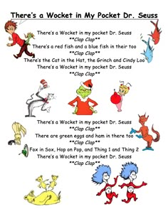 the dr seuss poem is shown in this handout