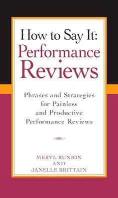 the book how to say it performance review