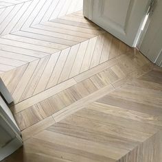 a kitchen floor that has been cleaned and is in the process of being installed