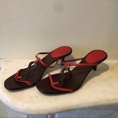 Beautiful Brand New Unworn Gucci Leather Sandals. Never Worn - Wooden Sole Smooth And Good As New. Size 8.5 Appears To Run On Narrow Side. Leather In Perfect Condition. Comes With Gucci Shoe Bag. Elegant Red Gucci Sandals, Gucci Leather Sandals With Branded Heel Counter, Gucci Brown Summer Heels, Brown Gucci Heels For Summer, Gucci Leather Sole Sandals For Evening, Leather Sandals With Red Sole And Low Heel, Gucci Leather Heels With Low Heel, Gucci Leather Low Heel Heels, Gucci Leather Low Heel Shoes