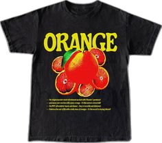 Orange Graphic Print Short Sleeve Shirt, Orange Graphic Design Tops For Summer, Orange Graphic Design Top For Summer, Orange Graphic T-shirt For Streetwear, Orange Graphic Design T-shirt For Streetwear, Orange Graphic Print Shirt For Streetwear, Orange Crew Neck Shirt For Streetwear, Orange Relaxed Fit T-shirt With Letter Print, Orange Graphic Tee With Graphic Design