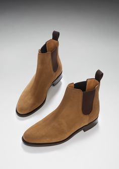 Women's tobacco suede goodyear welted chelsea boots with a tan leather lining, leather sole. Made using C.F.Stead suede with a leather soled goodyear welted construction. Suede Chelsea Boots, Goodyear Welt, Tan Leather, Chelsea Boots, Chelsea, Boots, Leather, Quick Saves, Chelsea Fc