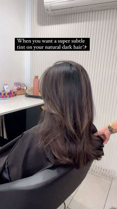 Best Colour For Black Hair, Low Maintenance Mushroom Brown, Black Hair Mocha Balayage, Low Maintenance Color For Dark Hair, Black To Dark Brown Balayage, Partial Highlights Dark Hair, Brown Balayage Black Hair, No Bleach Hair Color For Black Hair, Brown Balayage Subtle