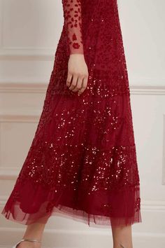 Aurora Ballerina Dress - Red Aurora Gown, Vintage Lace Tablecloth, Long Sleeve Bridal Gown, Ballerina Dress, Bridal Jacket, Cherry Dress, Sequin Midi Dress, Short Gowns, Ankle Length Dress