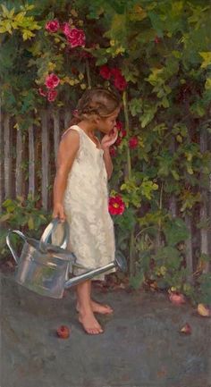 Flesh Painting, Michael Malm, Garden Portrait, Jackson Hole Art, Animal Artists, Cowboy Artists, Representational Art, Garden Painting, Oil Painters