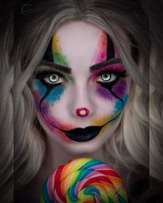 Funny Quotes About Work, Costume Duo, Creepy Clown Makeup, Quotes About Work, Type Of Makeup, Cute Clown Makeup, Circus Makeup, Halloween Makeup Clown, Holloween Makeup