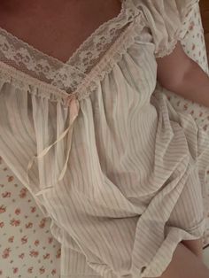 Bed Wear For Women, Sleep Wear For Women Nightgowns, Lace Nightgown Aesthetic, Night Gowns Aesthetic, Vintage Pajamas Aesthetic, Cute Night Gowns, White Nightgown Aesthetic, Sleep Dress Aesthetic, Cute Sleepwear Aesthetic