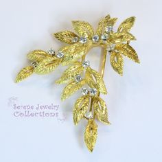 Thank you for coming in! Elegant 18k Yellow Gold Vintage Diamond Leaves Brooch adorned with sparkly white diamond rounds! Total Weight: 13.93 grams Size: 2.5 inches tall, 1.7 inch wide Precious Metal: 18k Solid gold Precious stones: -White Round Diamonds: 0.7 carats Hallmark: 18K Gold Diamond Brooches As Gift, Yellow Gold Brooches With Single Cut Diamonds For Anniversary, Gold Brooch With Single Cut Diamonds For Anniversary, Gold Brooches With Single Cut Diamonds For Anniversary, Fine Jewelry Diamond Brooch In Gold, Diamond Yellow Gold Brooch For Anniversary, Yellow Gold Brooches With Single Cut Diamonds For Wedding, Anniversary Diamond Brooch In Yellow Gold, Gold Brooches With Diamond Accents For Formal Occasions