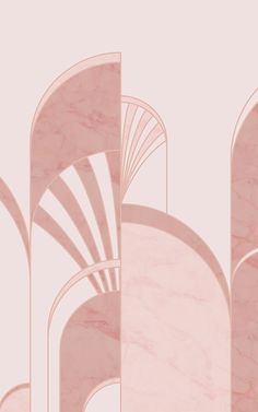 an abstract pink and white background with arches in the center, on top of each other