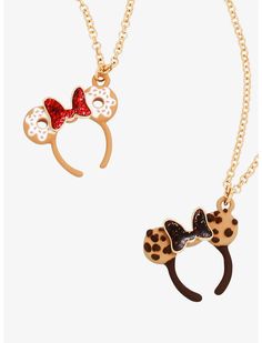 Disney Minnie Mouse Dessert Ear Headband Best Friend Necklace Set - BoxLunch Exclusive Mouse Dessert, Spooky Halloween Gifts, Disney Gear, Disney Necklace, Disney Minnie Mouse Ears, Disney Headbands, Best Friend Necklace, Mousse Dessert, Minnie Mouse Ears Headband