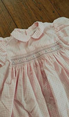 Gorgeous Pink Gingham Baby Girls Dress With Blue, White & Pink Hand Smocked Detail 🌷 Size 1 Hand Smock, Pink Gingham, Gender Neutral Baby, Baby Bodysuit, Smocking, Gingham, Baby Clothes, Girls Dresses, Art Collection