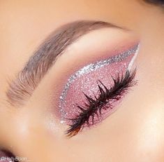 Rosa Make-up, Tutorial Eyeliner, Eyeliner Set, Drag Make-up, Unicorn Makeup, Smink Inspiration, Glitter Eyeliner, Makijaż Smokey Eye, Makeup Hacks