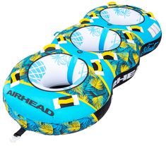 three inflatable rafts sitting next to each other