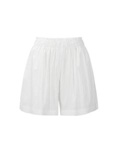 Composition : Rayon 70% nylon 30%Color : WhiteCountry of Origin : Republic of Korea White Short Pants With Elastic Waistband, White Ruffled Bottoms For Spring, White Ruffled Pants For Summer, White Wide Leg Pants With Ruffles, White Wide-leg Pants With Ruffles, White Ruffled Short Bottoms, White Stretch Bottoms With Ruffles, White Ruffled Summer Bottoms, Daywear Stretch Bottoms With Ruffles