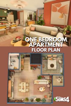 an apartment floor plan is shown in the same color as it appears to be red