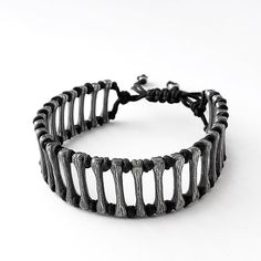 Men's Wide Black Cord Bracelet Everyday Metal Bracelets With Sliding Knot, Adjustable Silver Metal Braided Bracelet, Minimalist Metal Jewelry With Sliding Knot, Sterling Silver Adjustable Bangle Bracelet, Minimalist Adjustable Oxidized Bracelets, Adjustable Oxidized Sterling Silver Chain Bracelet, Modern Adjustable Leather Bracelet With Sterling Silver Clasp, Metal Bracelets With Sliding Knot, Modern Adjustable Chain Bracelet With Sterling Silver Clasp