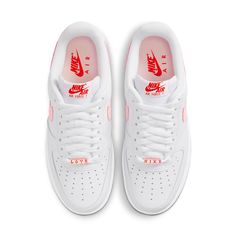 Introducing the Nike Wmns Air Force 1 Low 'Valentine's Day 2022, a perfect pair of shoes to show just how much you love who you’re with. Crafted from ultra-soft white leather, this classic silhouette is complete with a striking light pink Swoosh overlay emblazoned with LOVE lettering to make a statement. To tie it all together, subtle hits of red on the heel and tongue give the shoe a festive and fun finishing touch, making it perfect for Valentine’s Day or any day when you want to show your affection. Whether you’re spending those truer-love moments out and about or enjoying some extra quality time indoors, these stylish shoes are anything but ordinary. Make an impact when you step into love with the Nike Wmns Air Force 1 Low 'Valentine's Day 2022! Air Force 1 Valentines Day, Air Force Love, Shoes Wishlist, Gentleman's Club, Nike Force 1, Winter 22, Nike Force, Fresh Shoes, Valentines Outfits