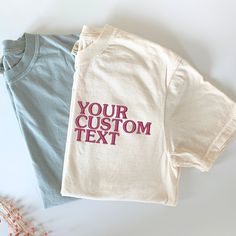 The Custom Embroidered Tshirt serves as a personalized gift for family events or couples, making it an ideal choice to express appreciation for employees with a unique touch for him or her. How to order: 1. Select tshirt SIZE 2. Select tshirt COLOR 3. In the personalization box please include:  🧵 Your TEXT 🧵 Embroidery PLACEMENT 🧵 THREAD COLOR  🧵 FONT  LISTING DETAILS: ⚫ Listing includes a custom embroidered Comfort Colors Tshirt Material: 🧶 100% US ring spun cotton 🧶 Soft-washed, garment- Personalized Couple Gifts, Comfort Colors Tshirt, Family Event, Employee Gifts, Personalized Gifts For Her, Personalized Couple, Custom Shirt, Comfort Colors Tee, Embroidered Tshirt