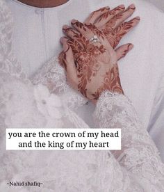 a woman holding her hands up with the words, you are the crown of my head and the king of my heart