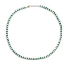 Hand strung beautiful pearl and emerald necklace finished in 14 karat gold. EmeraldFreshwater pearl 16 to 17 inchesHandmade in NYC About the stone Based on ancient mythology, Emerald was associated with Mercury, who was known to be the messengers of the gods, and of travel. Therefore, it is common that Emerald is referred to as the Travelers Protection Stone. All ancient cultures adored this mesmerizing green crystal that is considered as a symbol of beauty, spiritual power, eternal life, and wisdom. Emerald was favorite gemstone of Queen Cleopatra, a talisman of the Alexander the Great, Aristotle, and Charlemagne. Healing Properties Emerald, the stone of wisdom, love, and great harmony, supporting one to appreciate and enjoy life to its fullest. Emeralds are known to heal both emotional l Green Single Strand Pearl Necklace, Single Strand Green Pearl Necklace, Single Strand Green Onyx Round Beads Necklace, Elegant Single Strand Green Onyx Necklace, Single Strand Green Onyx Necklaces With Round Beads, Emerald Single Strand Beaded Necklace Gift, Emerald Single Strand Beaded Necklace As A Gift, Single Strand Emerald Beaded Necklace For Gift, Emerald Beaded Necklace Single Strand As Gift