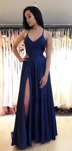 Navy Prom Dress, Cheap Evening Gowns, Navy Prom Dresses, Prom Dress Black, Dresses Graduation, School Dance Dresses, Navy Blue Prom Dresses, Graduation Party Dresses, Winter Formal Dresses