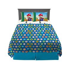 PRICES MAY VARY. 100% Microfiber SUPER MARIO DESIGN: Give your gamer’s bedroom a Super new look with this cool and comfy Super Mario sheet set. The dynamic "The More the Mario" pattern features vibrant colors and brothers Mario and Luigi from the iconic Nintendo video game. SUPER SOFT CHILDREN’S BED SHEETS: Crafted for comfort, the microfiber material is super soft and long lasting, keeping kids warm and cozy all night or while camping. This high-quality sheet set is an enduring choice that's su Super Mario Design, Mario Pattern, Mario Design, Mario Und Luigi, Animated Cartoon Characters, Video Games Nintendo, Blue Backdrops, Sheet Sets Full, Twin Size Bedding