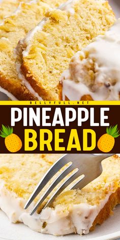 Including pineapple juice and crushed pineapple, this easy Pineapple Bread Recipe is delightfully moist and bursting with tropical pineapple flavor in every bite, topped with an irresistible icing! Savory Brunch Recipes, Homemade Sandwich Bread, Healthy And Unhealthy Food, Best Brunch Recipes, Homemade Bread Recipes Easy, Favorite Recipes Chicken, Homemade Bread Easy