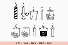 candles svg and png dxf