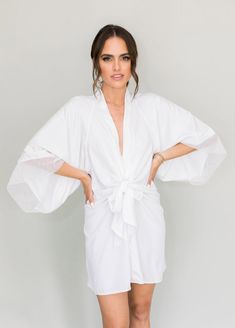 Kristy Kimono- White Kimono Bride, Bridal Kimono Robe, Bride Kimono, Ruffle Bag, Embroidered Robe, Ruffles Bag, Bridal Kimono, Embroidered Labels, Luxury Robes