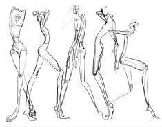 a line drawing of different poses and body shapes