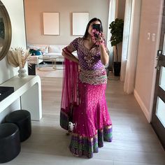 Heavy Indian Pakistani Lehenga Perfect For Wedding Or Sangeet Events! Please Look Over All Pics And Ask Any Questions Pakistani Lehenga, Purple Lehenga, Mermaid Fashion, Pink Purple, Lehenga, Pink Ladies, Mermaid, Purple, Pink