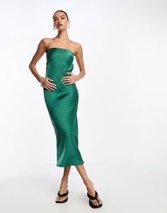 Pretty Lavish strapless midaxi dress in emerald | ASOS Green Dress With Straight Neckline For Night Out, Green Strapless Midi Length Dress For Night Out, Green Fitted Strapless Midi Dress, Green Bandeau Strapless Dress For Date Night, Chic Green Strapless Midi Dress, Chic Green Strapless Dress For Formal Occasions, Green Bandeau Party Dress, Green Strapless Midi Dress For Evening, Green Strapless Dress With Straight Neckline For Night Out