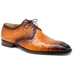 Mauri 1056/2 Dillinger Ostrich Derby Shoes Light Rust / Dirty Gold - Dudes Boutique White Leather Dress, Patent Leather Dress, Combo Color, Black Leather Oxfords, Oxford Sneakers, Black Oxfords, Lace Up Combat Boots, Driving Loafers, Ostrich Leather